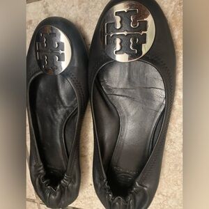 Well worn work leather flats